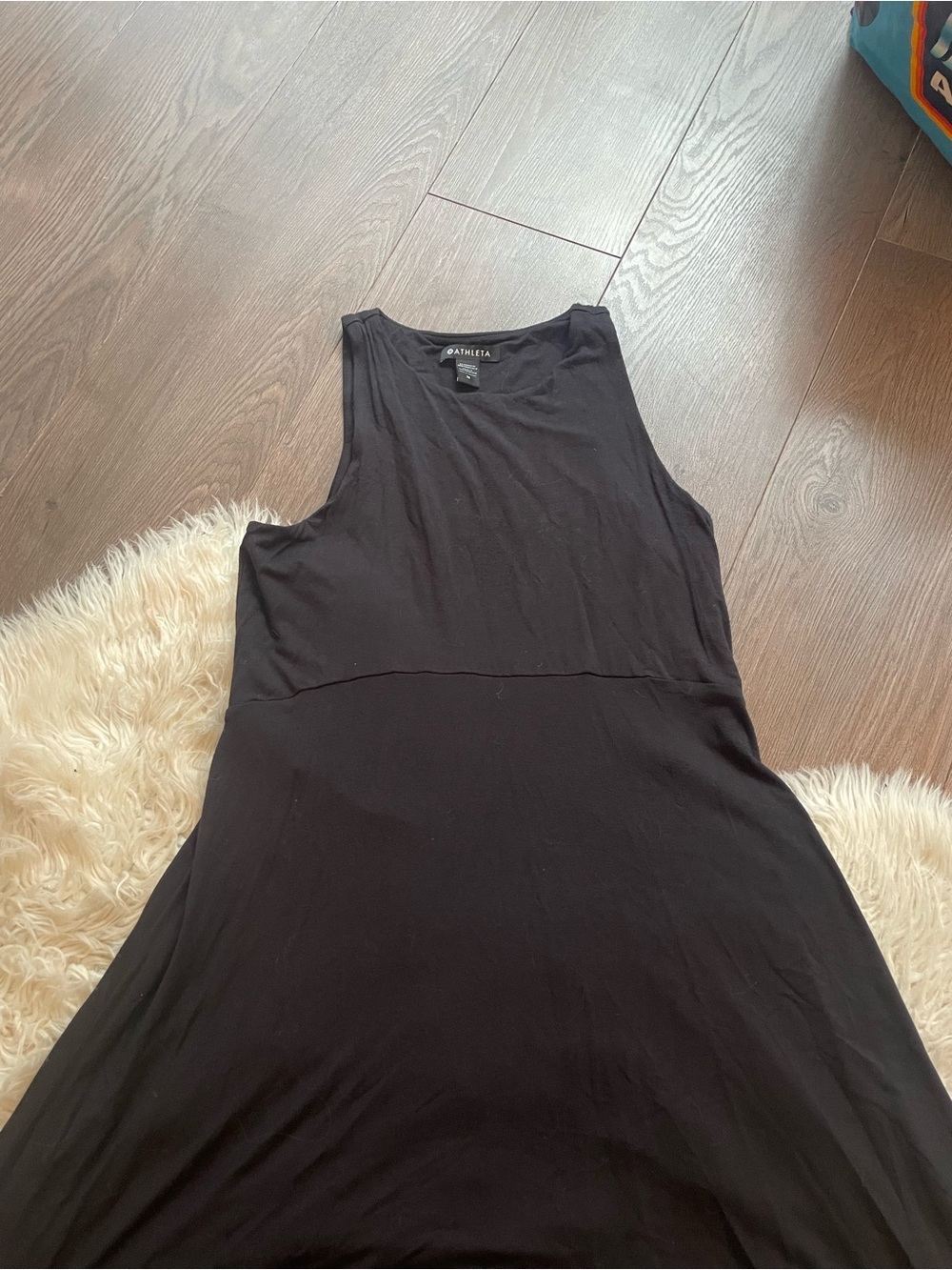 Athleta Black A-Line Sleeveless Tank Top Dress Medium
